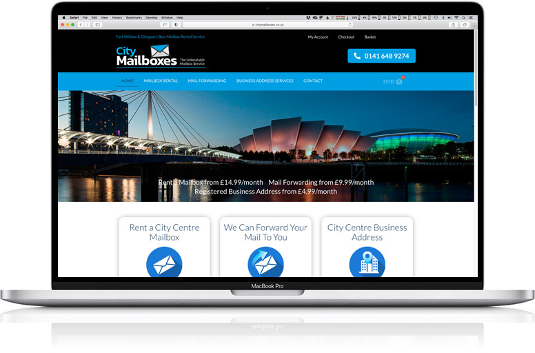 website design laptop city mailboxes