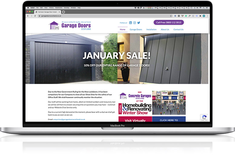website design laptop garage doors