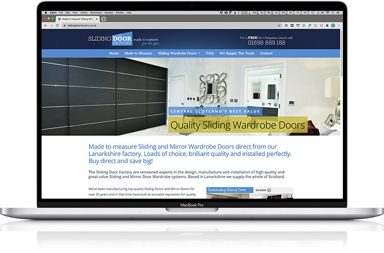 website design laptop sliding doors